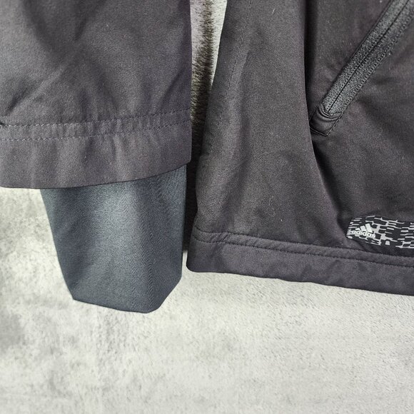 Womens Black Adidas ClimaProof Golf Jacket Windbreaker Full Zip Mock Neck Size L - Picture 7 of 12